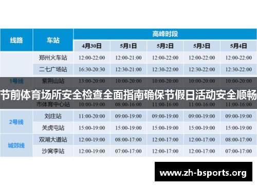 节前体育场所安全检查全面指南确保节假日活动安全顺畅