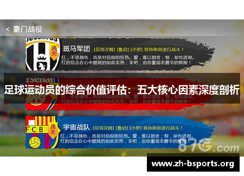 足球运动员的综合价值评估：五大核心因素深度剖析